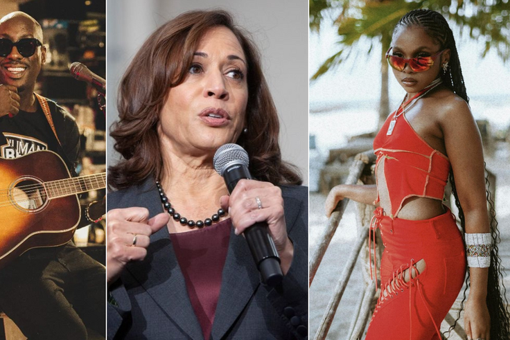 From left: Bien, Kamala Harris and Zuchu