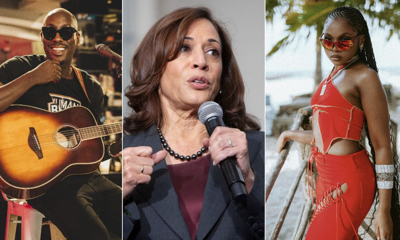 From left: Bien, Kamala Harris and Zuchu