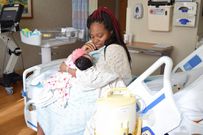 A mother and her child at Mama Lucy Kibaki hospital