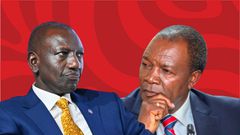 A collage of President William Ruto and Treasury CS Prof Njuguna Ndung'u
