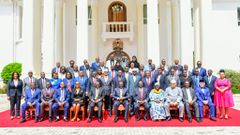 President William Ruto takes a photo with Chief Administrative Secretaries