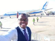 George Maringa covering US First Lady Jill Biden's visit to Kenya in February 2023
