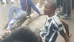 Two suspects who were rounded up and beaten in Kilimani before police intervened
