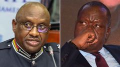 Collage of Police IG Japheth Koome and former Interior CS Fred Matiang'