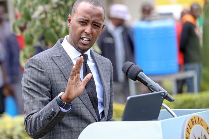 State House Spokeperson Hussein Mohamed speaking during a media briefing on March 22, 2023