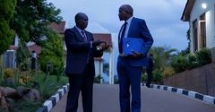 File image of DP Rigathi Gachagua (L) with CS Moses Kuria (R) in Karen, Nairobi in September 2023.