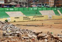 The renovation of Moi Stadium in Embu County for the upcoming Madaraka Day celebrations