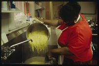 A lady cooking