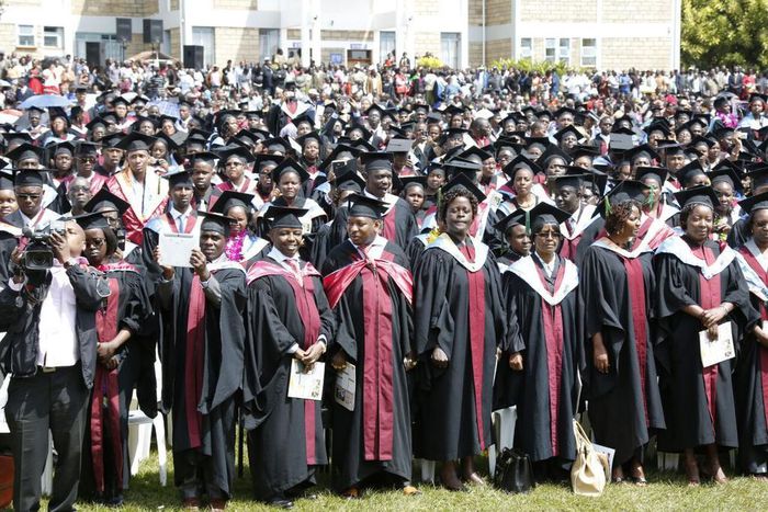 Past graduation at a university in Kenya (Twitter)