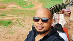NTV Managing Editor Oliver Mathenge during a safari to Tsavo National Park