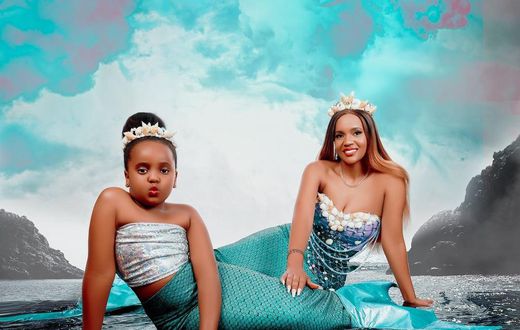 Kenyan DJ Pierra Makena with her daughter Ricca Pokot
