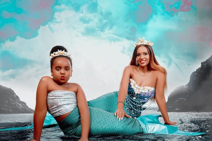 Kenyan DJ Pierra Makena with her daughter Ricca Pokot