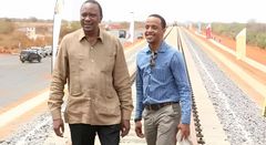 Former President Uhuru Kenyatta and Jomo Kenyatta Jr