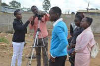 A group of citizen journalism trainees in Kibera