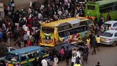 Matatus in a stage