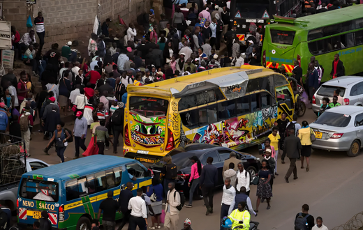 Matatus in a stage