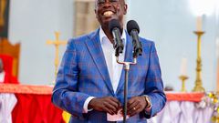 Deputy President Rigathi Gachagua speaking at the Sacred Heart Endarasha Catholic Church, Kieni Constituency, Nyeri County.