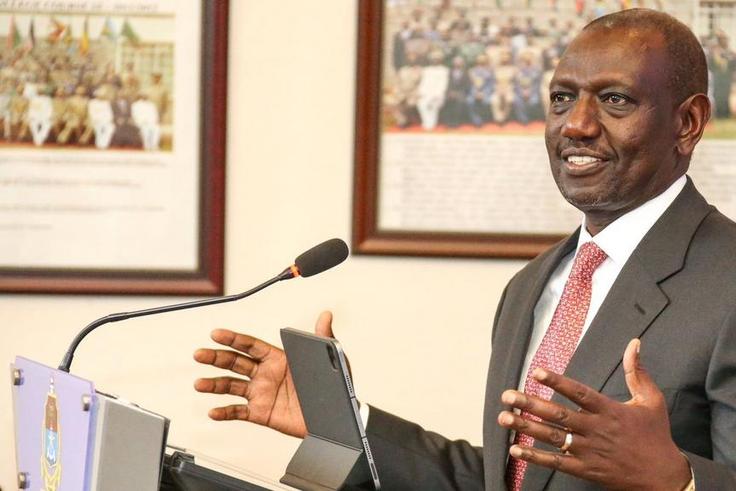 President William Ruto speaking at the National Defence College in Karen, Nairobi on May 25, 2023