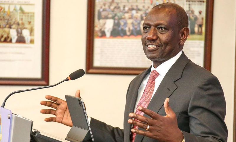 President William Ruto speaking at the National Defence College in Karen, Nairobi on May 25, 2023