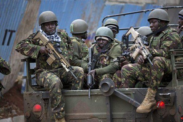 KDF soldiers during a patrol