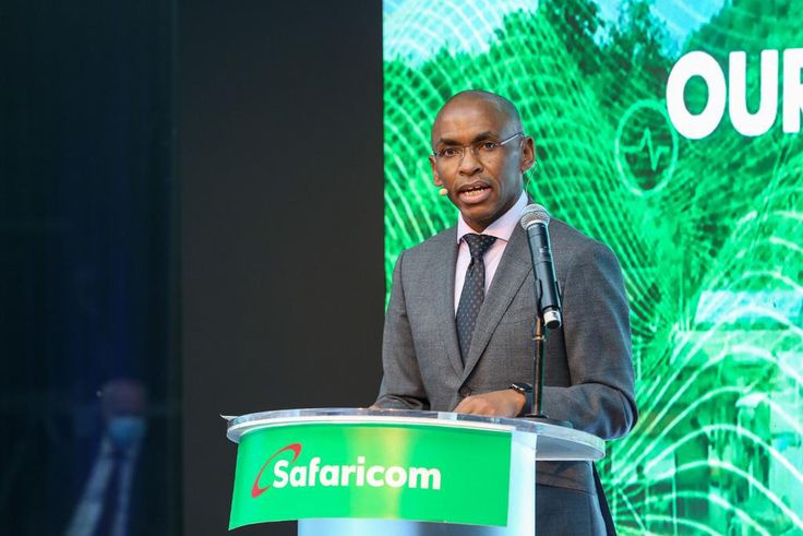 Peter Ndegwa CEO Safaricom, speaking at a media showcase for the launch of the company's 5G service in Kenya, March 26, 2021.