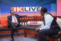 Billionaire steel industrialist and philanthropist Dr Narendra Raval during an interview with Jeff Koinange