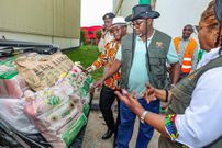 Agriculture CS Mithika Linturi inspects the Kilifi National Cereals and Produce Board facility April 17, 2024