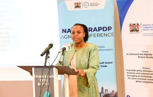 Data Commissioner Immaculate Kassait during an engagement with the press in Nairobi on April 29, 2024