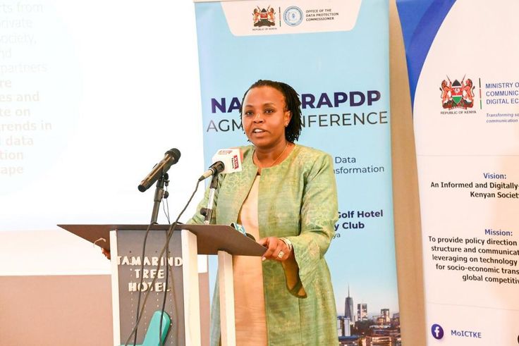 Data Commissioner Immaculate Kassait during an engagement with the press in Nairobi on April 29, 2024