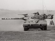 A Merkava tank in the Golan Heights in December 1980.Benami NEUMANN/Gamma-Rapho via Getty Images