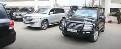 Vehicles in a presidential convoy