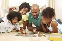 A family in house game activities