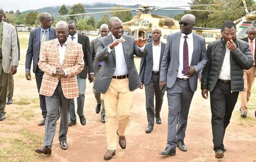 H.E President William Ruto and DP Rigathi Gachagua joined and hundreds of faithful for an interdenominational church service at Makutano in West Pokot County on April 30,2023