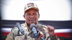 Interior CS Kithure Kindiki speaking during a visit to the Moyale One Stop Border on February 3, 2023