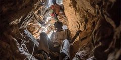 Rescue team searching for the people trapped in Migori gold mine in October 2021