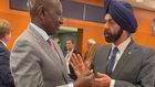 President William Ruto with Word Bank President Ajaypal Singh Banga on the sidelines of the G20 Compact with Africa Conference on Economic Cooperation, Promotion of Private Investment held in Berlin, Germany.