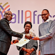 Radio Africa Group CEO Patrick Quarcoo receiving the Lifetime Achievement Award at the AllAfrica Media Leaders’ Summit awards gala