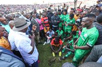 President William Ruto watches a match between Gor Mahia and AFC Leopards during the 96th Mashemeji Derby played at Nyayo Stadium on Sunday, May 14, 2023