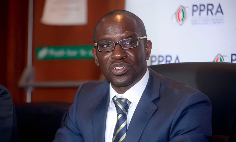 Andrew Mukite Musangi addressing a past press conference