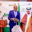 Trade and Investments Cabinet Secretary Moses Kuria with his Saudi counterpart Khalid Al Falih at the Kenya - Saudi Business Forum in Nairobi on July 12, 2023.