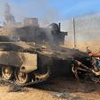 A destroyed Israeli tank in Gaza City on October 7.Hani Alshaer/Anadolu Agency via Getty Images