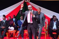 Sylvanus Osoro addressing a rally attended by DP Ruto