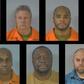 Clockwise from top left: Tabitha Renee Levere, Randy Joseph Boyer, Kaiyell Dajour Sanders, Dwayne Alan Bramble, Bradley Thomas Disse, Brandon Edwards Rodgers and Jermaine Lavar Branch.