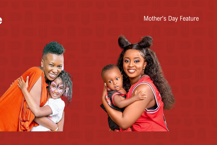 Wahu Kagwi with her 2nd born daughter Nyakio Mathenge. Nadia Mukami with her son Haseeb Kai