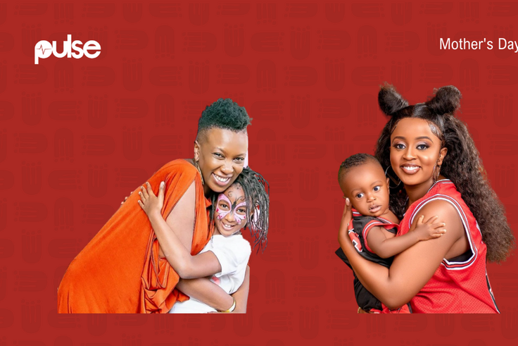 Wahu Kagwi with her 2nd born daughter Nyakio Mathenge. Nadia Mukami with her son Haseeb Kai