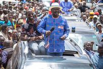 Former Prime Minister and Azimio la Umoja-One Kenya coalition leader Raila Odinga during a rally in Keroka in Kisii county on Friday, February 17, 2023