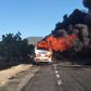 Mombasa bound bus catches fire