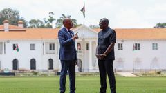 Haiti PM Ariel Henry with President William Ruto at State House, Nairobi