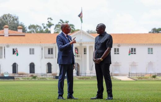 Haiti PM Ariel Henry with President William Ruto at State House, Nairobi
