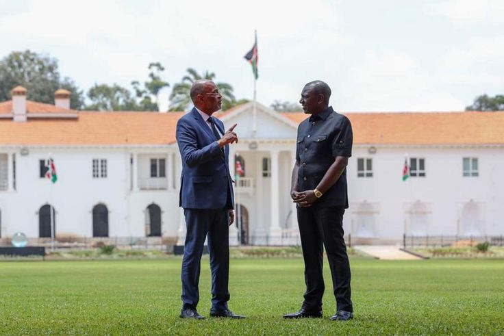 Haiti PM Ariel Henry with President William Ruto at State House, Nairobi